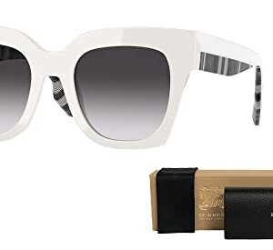 BURBERRY Kitty BE4364 39958G 49MM White/Grey Gradient Square Sunglasses for Women + BUNDLE With Designer iWear Complimentary Eyewear Kit