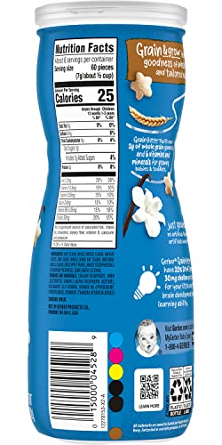 Gerber Snacks for Baby Grain & Grow Puffs, Vanilla, Puffed Grain Snack for Crawlers, Non-GMO Baby Snack, Baby-Led Friendly, 1.48-Ounce Canister (Pack of 6)