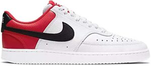 nike mens court vision low sneaker, 10.5 white/red