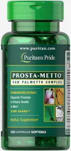 prosta-metto® saw palmetto complex for men, prostate support, 120 count by puritan’s pride®