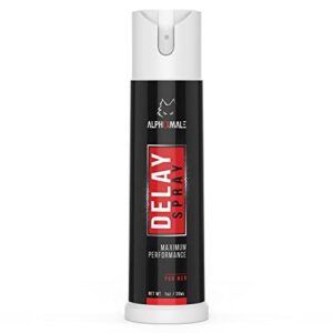 AlphaMale Premium Delay Spray - Climax Control and Desensitizing Spray for Men - with Lidocaine - Advanced Numbing Spray to Increase Duration in Bed - 30mL