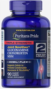 puritan’s pride triple strength glucosamine, chondroitin & msm joint soother, 90 coated caplets