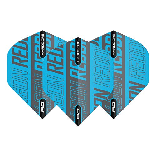 RED DRAGON Hardcore XT Blue and Black Dart Flights - 4 Sets Per Pack (12 Dart Flights in Total)