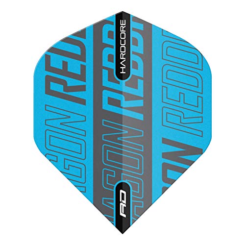 RED DRAGON Hardcore XT Blue and Black Dart Flights - 4 Sets Per Pack (12 Dart Flights in Total)