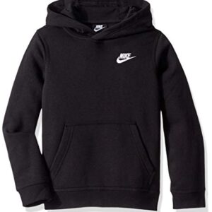 Nike Boy's NSW Pull Over Hoodie Club, Black/White, Small