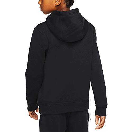 Nike Boy's NSW Pull Over Hoodie Club, Black/White, Small