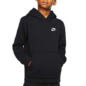 Nike Boy's NSW Pull Over Hoodie Club, Black/White, Small