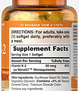 Puritans Pride Vitamin K-2 Menaq7 50 Mcg