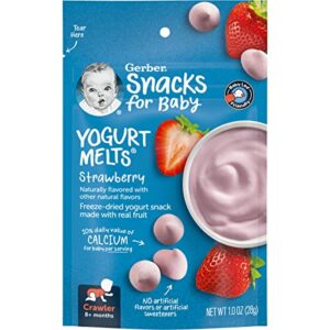 gerber baby snacks yogurt melts, strawberry, 1 ounce