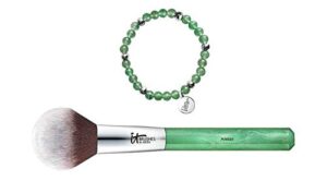 it cosmetics gemstone makeup brush therapy duo gift, jade set your good vibes only!