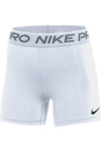 nike women’s pro 365 5 inch shorts (small, white)