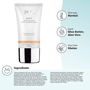 PÜR 4-in-1 Tinted Moisturizer With SPF 20 - Hydrating Face Moisturizer, Primer, & Foundation With Shea Butter, Aloe Vera & Vitamin B3 - Vegan Friendly - Free of Paraben, Gluten & BPA – Medium