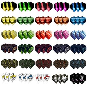 wlhgh dart flights, 6 styles, 30 sets, 90 pieces, pet standard accessories for darts, perfect equipment for soft/steel tip darts games (6 styles, 30 sets, 90 pieces)