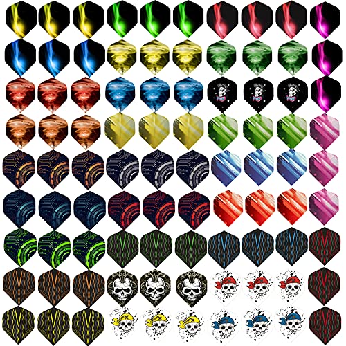 WLHGH Dart Flights, 6 Styles, 30 Sets, 90 Pieces, PET Standard Accessories for Darts, Perfect Equipment for Soft/Steel Tip Darts Games (6 Styles, 30 Sets, 90 Pieces)