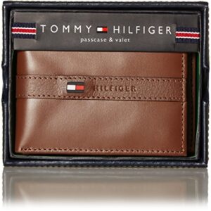 Tommy Hilfiger Men's Leather Wallet - Thin Sleek Casual Bifold with 6 Credit Card Pockets and Removable ID Window, Light Tan