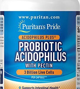 Puritan's Pride Probiotic Acidophilus with Pectin, 100 Count, White (P-2)