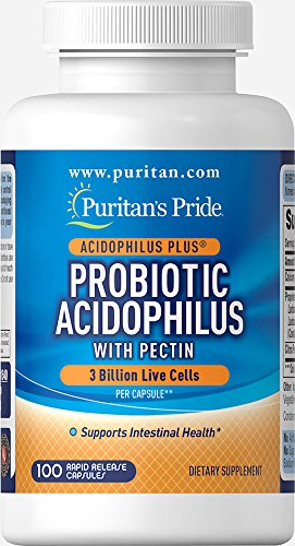 Puritan's Pride Probiotic Acidophilus with Pectin, 100 Count, White (P-2)