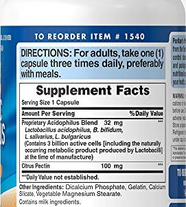 Puritan's Pride Probiotic Acidophilus with Pectin, 100 Count, White (P-2)