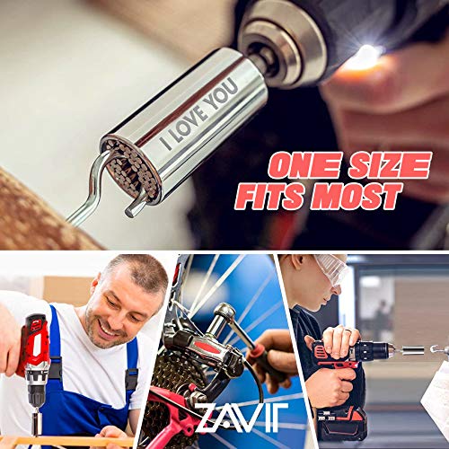 ZAVIT Gifts for Him Husband Men,Universal Socket I LOVE YOU,Birthday Anniversary Fathers Day Christmas Stocking Stuffers Valentines Day Love Gifts for Him,(7-19mm) Power Drill Manual Wrench Adapter