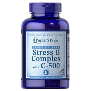 puritan’s pride stress vitamin b-complex with vitamin c-500 timed release, 120 count