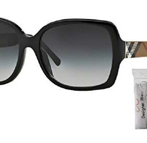 BURBERRY BE4160 34338G 58M Black/Grey Gradient Square Sunglasses For Women+ BUNDLE With Designer iWear Complimentary Eyewear Kit.