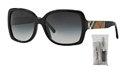 BURBERRY BE4160 34338G 58M Black/Grey Gradient Square Sunglasses For Women+ BUNDLE With Designer iWear Complimentary Eyewear Kit.