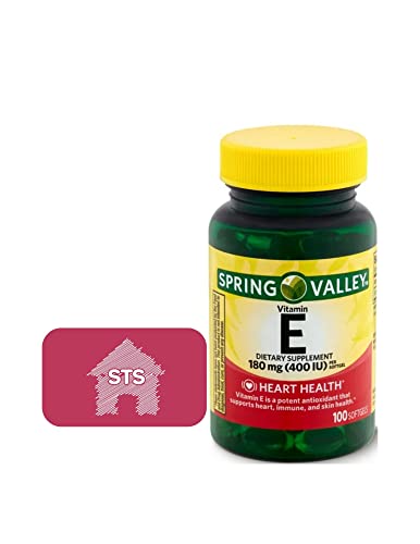 Spring Valley - Vitamin E 180 mg (400 IU) - 100 Count + STS Fridge Magnet.