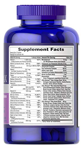 Puritans Pride Ultra Woman Max Daily Multivitamin, 90 Caplets