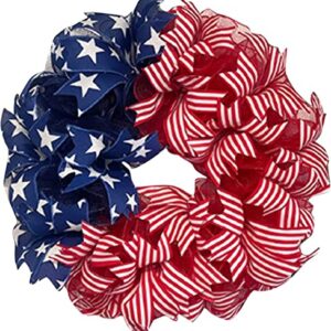 Summer Patriotic Independence Day Wreath, Memorial Day Wreaths for Front Door, Festival Celebration Farmhouse Wreaths, All Season Welcome Sign Door Hangers (Red)