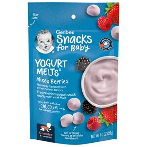 gerber baby snacks yogurt melts, mixed berries, 1 ounce