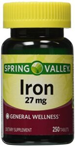 spring valley – iron 27 mg, 250 tablets