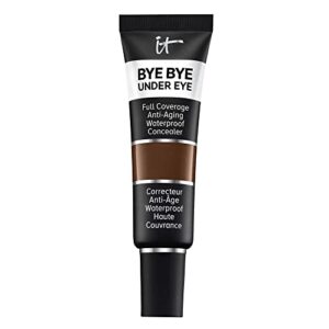 it cosmetics bye bye under eye full coverage concealer – for dark circles, fine lines, redness & discoloration – waterproof – anti-aging – natural finish – 44.0 deep natural (n), 0.4 fl oz