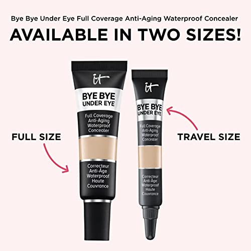IT Cosmetics Bye Bye Under Eye Full Coverage Concealer - for Dark Circles, Fine Lines, Redness & Discoloration - Waterproof - Anti-Aging - Natural Finish – 44.0 Deep Natural (N), 0.4 fl oz