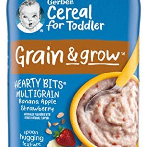 Gerber Baby Cereal Hearty Bits Multigrain Cereal Banana Apple Strawberry, 8 Ounce (Pack of 3)