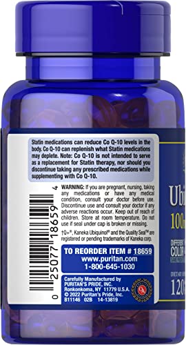 Ubiquinol 100mg, Supports Heart Health,120 Softgels by Puritan's Pride