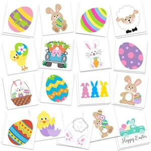 easter egg fillers, 34pcs temporary tattoos easter gifts for kids, removable tattoo easter stickers for easter basket stuffers, toddlers boys girls easter decoration party favors supplies