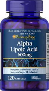 puritans pride alpha lipoic acid 600 mg, 120 count