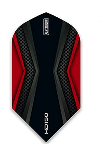 US Darts 3 Sets Slim Pentathlon HD150 RED/Black Dart Flights - 150 Micron, Ex-Tough