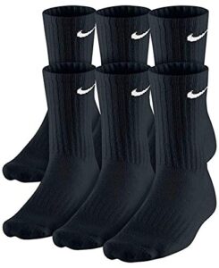 nike dri-fit classic cushioned crew socks (large, black/white/white)