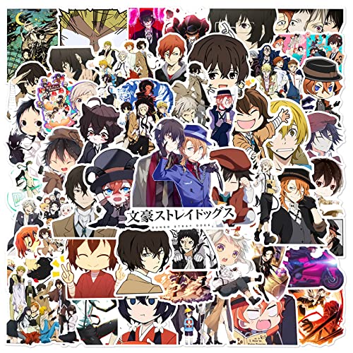 Japanese Anime Bungo Stray Dogs Stickers,Popular Classic Anime Stickers 50PCS Waterproof Vinyl Decals for Bumper Cars Computer Scrapbook Guitar Luggage Skateboard Cute Aesthetic Manga Gifts for Cartoon Fan (Bungo Stray Dogs)