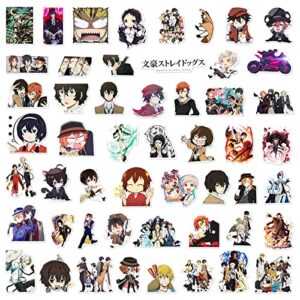 Japanese Anime Bungo Stray Dogs Stickers,Popular Classic Anime Stickers 50PCS Waterproof Vinyl Decals for Bumper Cars Computer Scrapbook Guitar Luggage Skateboard Cute Aesthetic Manga Gifts for Cartoon Fan (Bungo Stray Dogs)