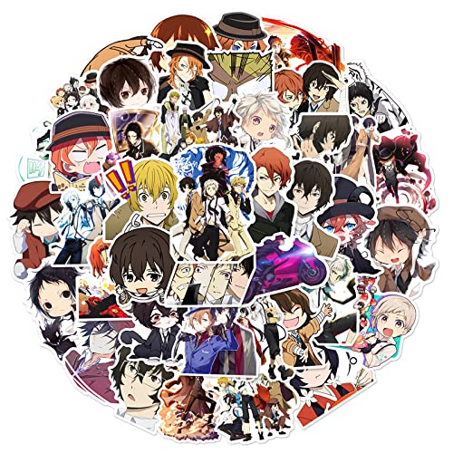 Japanese Anime Bungo Stray Dogs Stickers,Popular Classic Anime Stickers 50PCS Waterproof Vinyl Decals for Bumper Cars Computer Scrapbook Guitar Luggage Skateboard Cute Aesthetic Manga Gifts for Cartoon Fan (Bungo Stray Dogs)