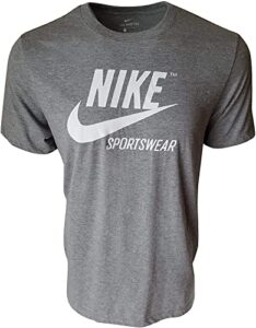 nike men futura sportswear logo t-shirt (large, grey)
