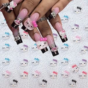 50 pcs cute nail charms for acrylic nails art supply resin kawaii nail jewels design cartoon nail art charms cute nail rhinestones decoration accessories 0.39 * 0.35 inch