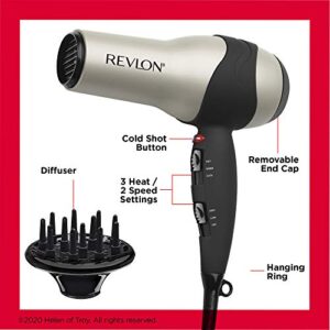 Revlon Turbo Hair Dryer | 1875 Watts of Maximum Shine, Fast Dry (Silver)