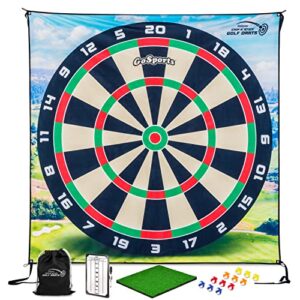 gosports chip n’ stick golf games with chip n’ stick golf balls – giant size targets with chipping mat – choose classic or darts