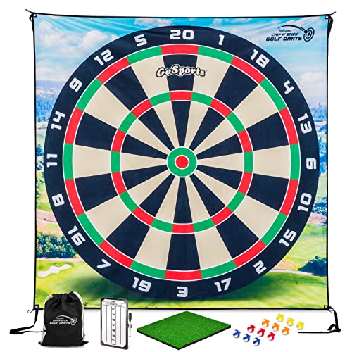 GoSports Chip N' Stick Golf Games with Chip N' Stick Golf Balls - Giant Size Targets with Chipping Mat - Choose Classic or Darts