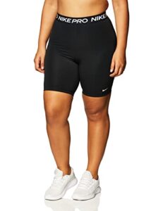 nike pro 365 women’s high-rise 7″ shorts, black/white, small