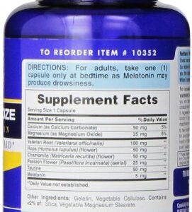 Puritan's Pride Super Snooze with Melatonin Rapid Release Capsules,100 Count