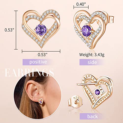 FOHEEL Birthday Gifts for Women Valentines Day Gifts Regalo de Cumpleaños Preserved Rose Love Box Regalos para Mujer Eternal Weetest Birthday Surprise Sweetest Day Gifts Jewelry Necklace Earring